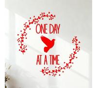 Fine Carving Stickers Quotes One Day At A Time Dove Pattern Home Gardening 42x42.7cm It Won't Fall Off Red