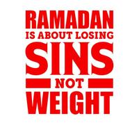 Fine Carving Stickers Ramadan is About Losing sins not Weight 65.6x77.6cm Car Body Decoration Red