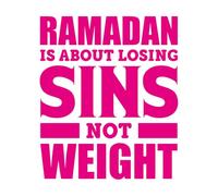 Fine Carving Stickers Ramadan is About Losing sins not Weight 65.6x77.6cm Personalized Customization Rosered