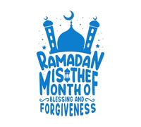 Fine Carving Stickers Ramadan is The Month of Blessings and Forgiveness Ramadan Kareem Quotes Typography 57.6x89.8cm Multiple Size Options Blue
