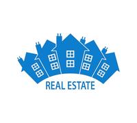 Fine Carving Stickers Realtor Real Estate Agencies Houses Building 54x98.5cm Removable Without Leaving Glue Blue