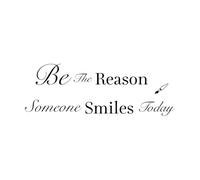 Fine Carving Stickers Reason to Smile Inspirational Motivation Words Letters 25x71.6cm Store Decoration Black