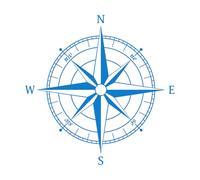 Fine Carving Stickers Rose Winds 42x42.2cm Window Decals Blue