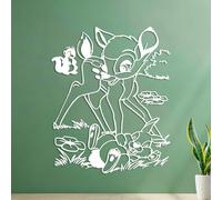 Fine Carving Stickers The Deer and the Rabbit are Playing. 54.6x67.2cm Do not Damage the wall Surface White