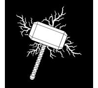 Fine Carving Stickers Thor Hammer Scandinavian God Crack 34x38.3cm Multi Color Selection White