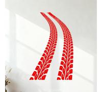 Fine Carving Stickers Tire Tracks Tire Tracks 42x64.4cm Removable Without Leaving Glue Red