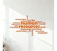 Fine Carving Stickers Word Cloud Human Resources 42x76.8cm Can Modify and add Information Orange