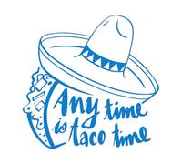 Fine Carving Stickers Word Expression for Anytime is Taco Time 72x73.3cm Personalized Customization Blue