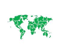 Fine Carving Stickers World Map Continents Puzzle Travel Tourism 54x98.9cm Equipped with Transfer Film kit Green