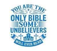 Fine Carving Stickers You are The only Bible Some unbelievers Will Ever Read Design 65.6x78.2cm Self Adhesive Blue