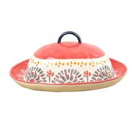 Fine China Multi-coloued Vintage Retro Style Floral Covered Butter Storage Dish with Handled Lid - Design #1