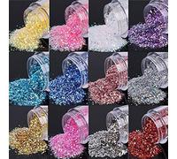 Fine & Chunky Glitter Mix - Festival Makeup Face Nail Body 5 gram Pot - 250 Cols (F347.3 - White Iridescent)