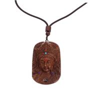 Fine Craftsmanship Carved Buddhist Religious Hanging Decor Pendant Necklace