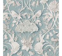Fine DÃ©cor 3D Woodland Wallpaper in Blue Fine DÃ©cor Blue
