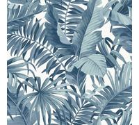 Fine DÃ©cor A-Street Palm Leaf Wallpaper in Blue Fine DÃ©cor Blue