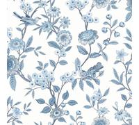 Fine DÃ©cor Eleanor Floral Wallpaper in Blue Fine DÃ©cor Blue