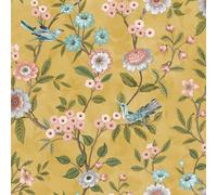 Fine DÃ©cor Eleanor Floral Wallpaper in Yellow Fine DÃ©cor Yellow