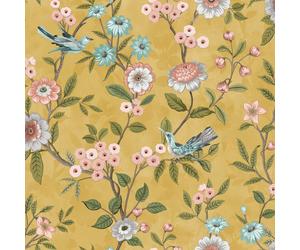 Fine DÃ©cor Eleanor Floral Wallpaper in Yellow Fine DÃ©cor Yellow