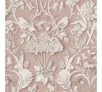 Fine Décor 3D Woodland Wallpaper in Pink Fine Décor Pink