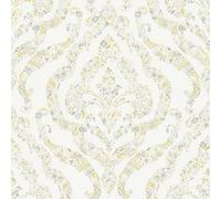 Fine Décor A Street Prints Featherton Damask Yellow Grey Wallpaper Paste The Wall Modern