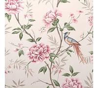Fine Decor Akina Floral Natural Pink Fabric Effect Paste The Paper Wallpaper