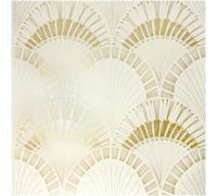Fine Décor Art Deco Inspired Wallpaper Classic Metallic Fan Print Cream Gold Feature Wall