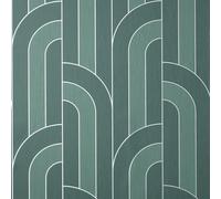 Fine Decor Cascade Arch Emerald Silver Wallpaper FD42842