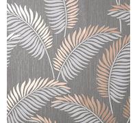 Fine Decor Cascade Leaf Grey/Rose Gold