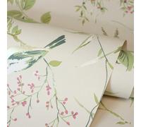 Fine Décor Crown Mariko Floral Treebird Natural Wallpaper M1855