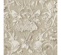 Fine Decor Dimensions Woodland 3D Effect Design Cute Animals, Rabbits, Bees, Birds and Leafs in a Soft Light and Natural Tone Wallpaper Perfect for Nursery, Kids Bedroom and Feature Walls (FD43606)