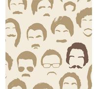 Fine Décor Distinctive Moustache Sidewall Beige White Abstract Wallpaper