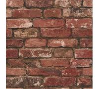 Fine Decor FD31285 Rustic Brick Wallpaper, Red