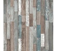 Fine Decor FD40888, Wood Planks Wallpaper Blue, 10m long x 0.52m wide