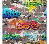 Fine Decor FD41582 Novelty Graffiti Multi, Grey