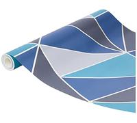 Fine Décor FD42001 UK Apex Geo Sidewall Wallpaper, Aqua/Navy