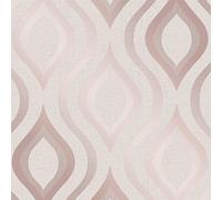Fine Décor FD42206 Quartz Geo Wallpaper, Rose Gold