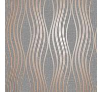 Fine Décor FD42568 Quartz Wave Copper Wallpaper, Gold,silver