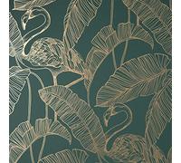 Fine Decor FD42946 UK Flamingo Emerald, Green