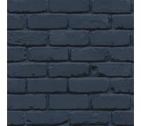 Fine Decor FD43602 Painted Brick Wallpaper, Navy