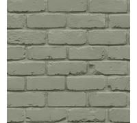 Fine Decor FD43603 Painted Brick Wallpaper, Sage