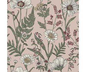 Fine Decor FD43883 Wild Meadow Wallpaper, Blush