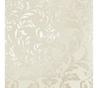 Fine Decor FD43990 Azara Damask Luxury Textured Vinyl Wallpaper, Natural