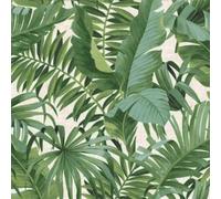 Fine Décor Fine Decor A Street Prints Solstice Baja Palm Leaf Green White Wallpaper Fd24136