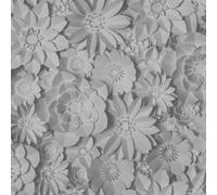 Fine Décor Fine Decor Dimensions 3D Effect Exotic Flower Grey Washable Wallpaper Fd42691