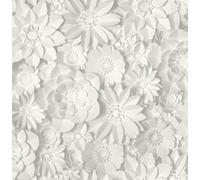 Fine Décor Fine Decor Dimensions Floral White & Grey Wallpaper Fd42554