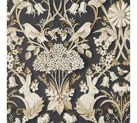 Fine Décor Fine Decor Dimensions Woodland Animals Floral 3D Charcoal Wallpaper Fd42948