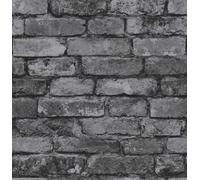 Fine Décor Fine Decor Distinctive Brick Charcoal & Black Wallpaper Fd31284