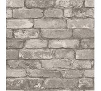 Fine Décor Fine Decor Distinctive Brick Silver & Grey Wallpaper Fd31286