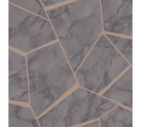 Fine Décor Fine Decor Fractal Metallic Marble Charcoal Wallpaper Fd42266