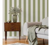 Fine Décor Fine Decor Juliette Textured Vinyl Classic Stripe Design Sage Wallpaper Fd43459